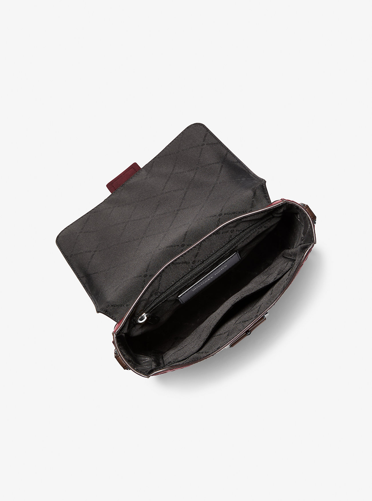 Colby Logo Embossed Burnished Leather Messenger Bag