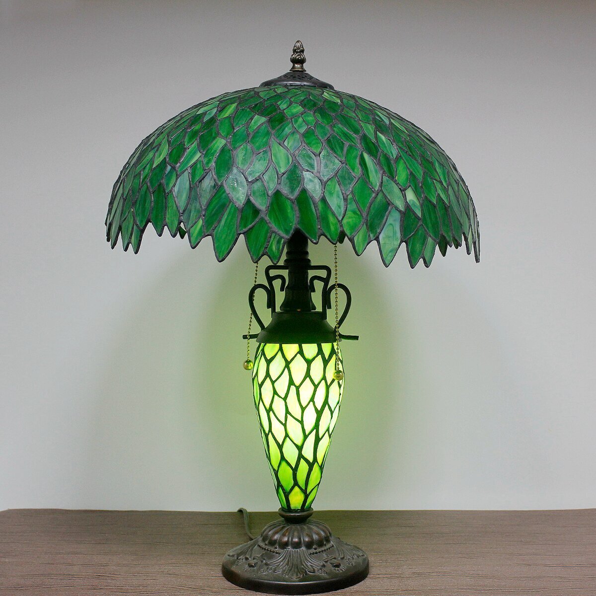 Style Rustic Large Table Lamp With Nightlight 24