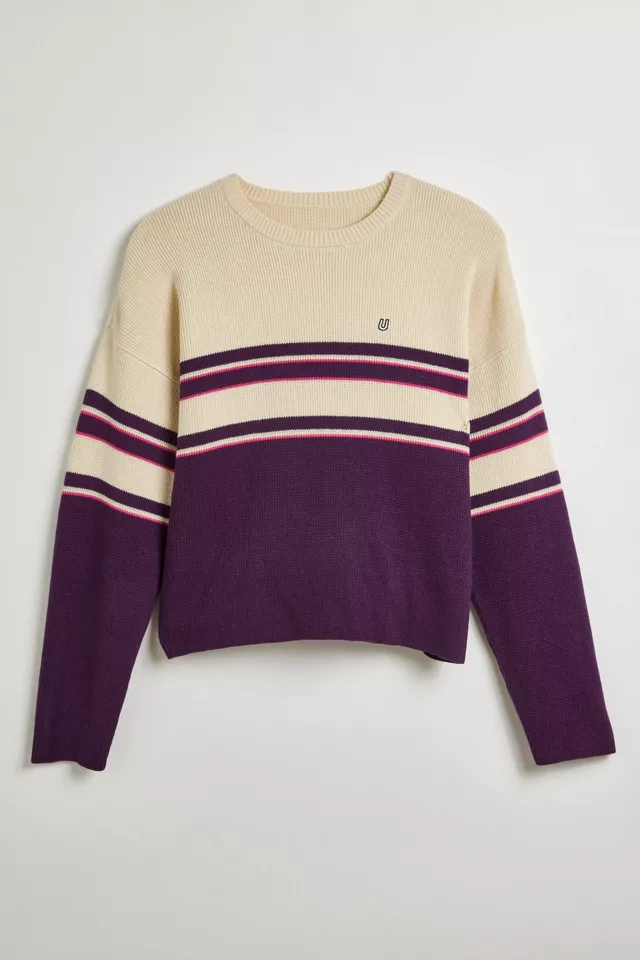 UO Shimmer Stripe Crew Neck Sweater