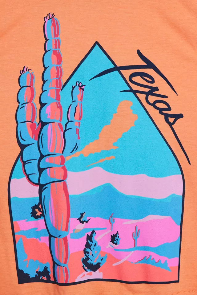 Screen Stars Texas Cactus Graphic Tee
