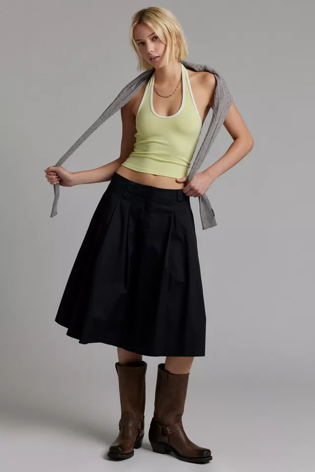 BDG Joanna Ribbed Knit Halter Cropped Top