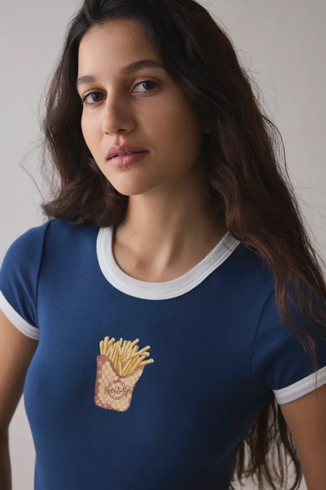 Kimchi Blue Too Perfect Fries Graphic Ringer Baby Tee