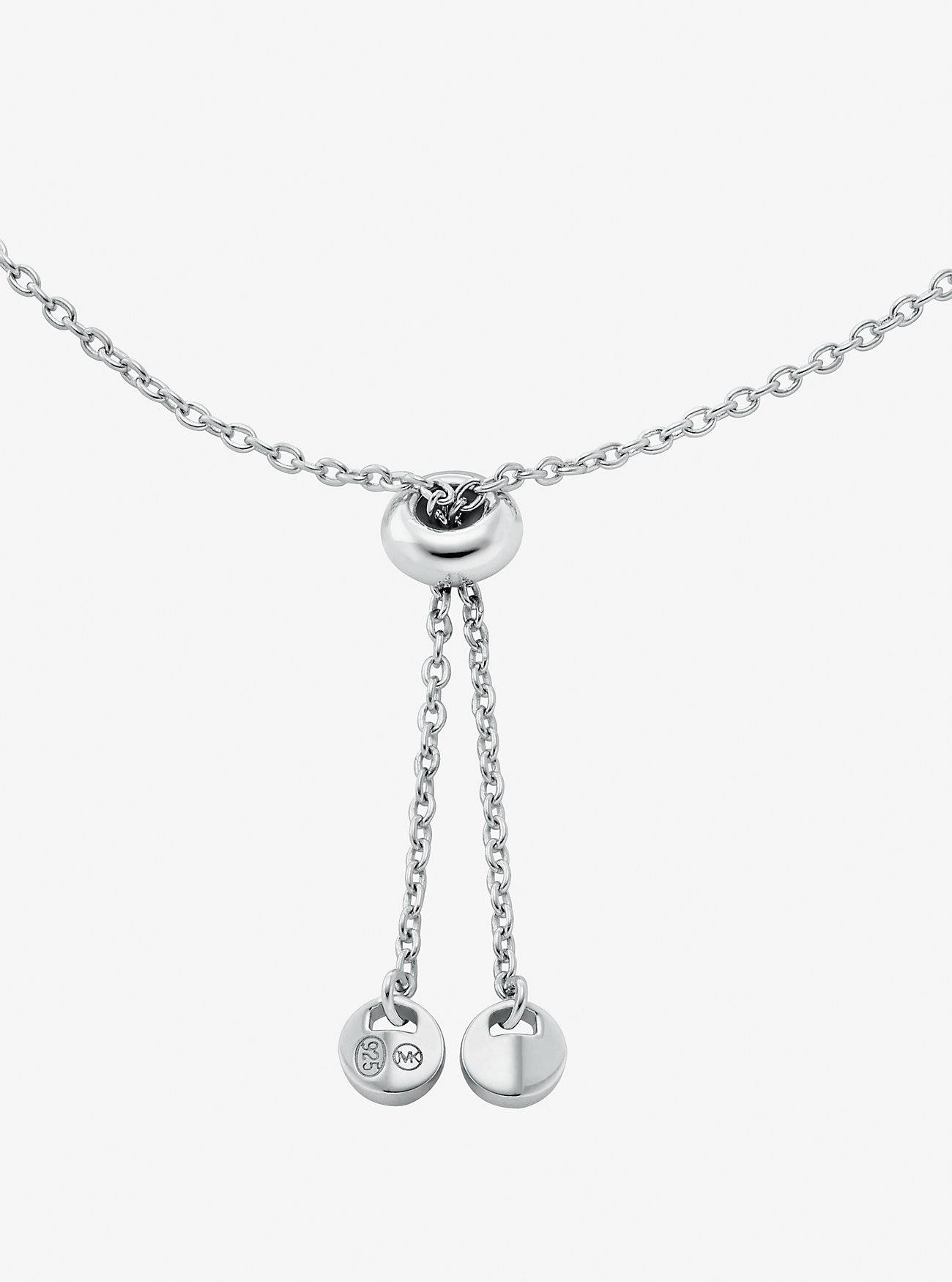 Precious Metal-Plated Sterling Silver Pavé Halo Slider Bracelet