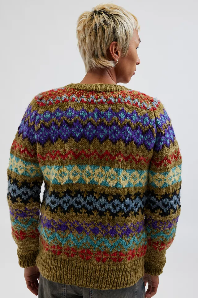 Chamula Fair Isle Pullover Crew Neck Sweater