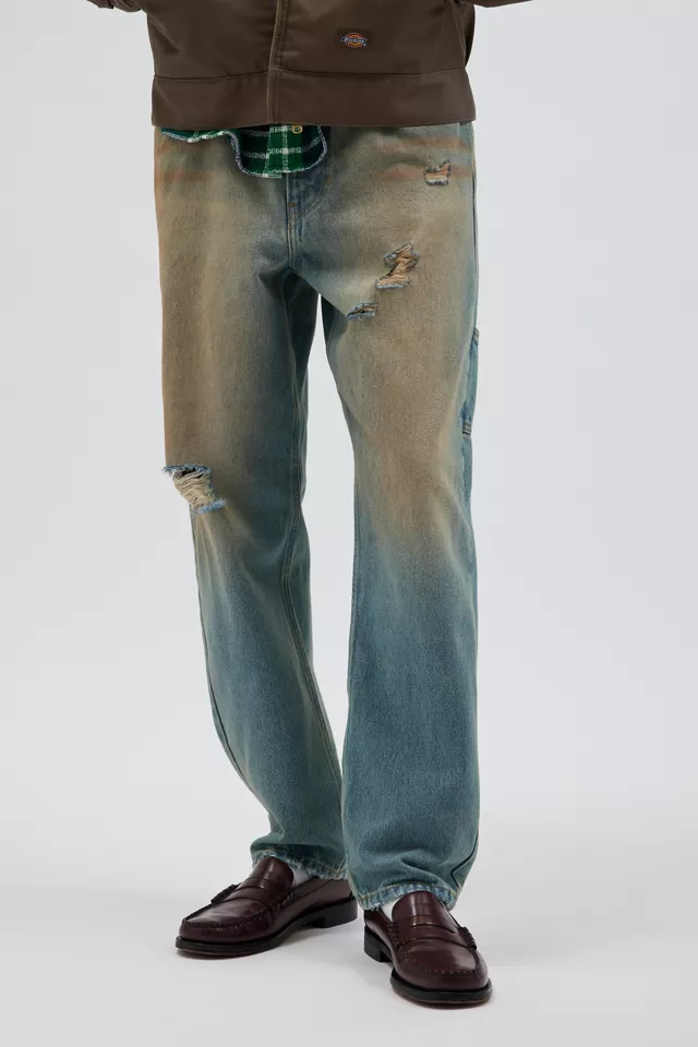 BDG Destructed Straight Fit Utility Jean