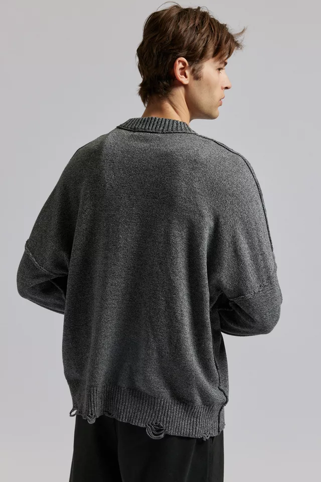 The Ragged Priest Direction Distressed Crew Neck Sweater