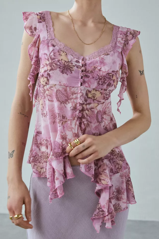 Kimchi Blue Eleanor Flyaway Hanky Hem Blouse