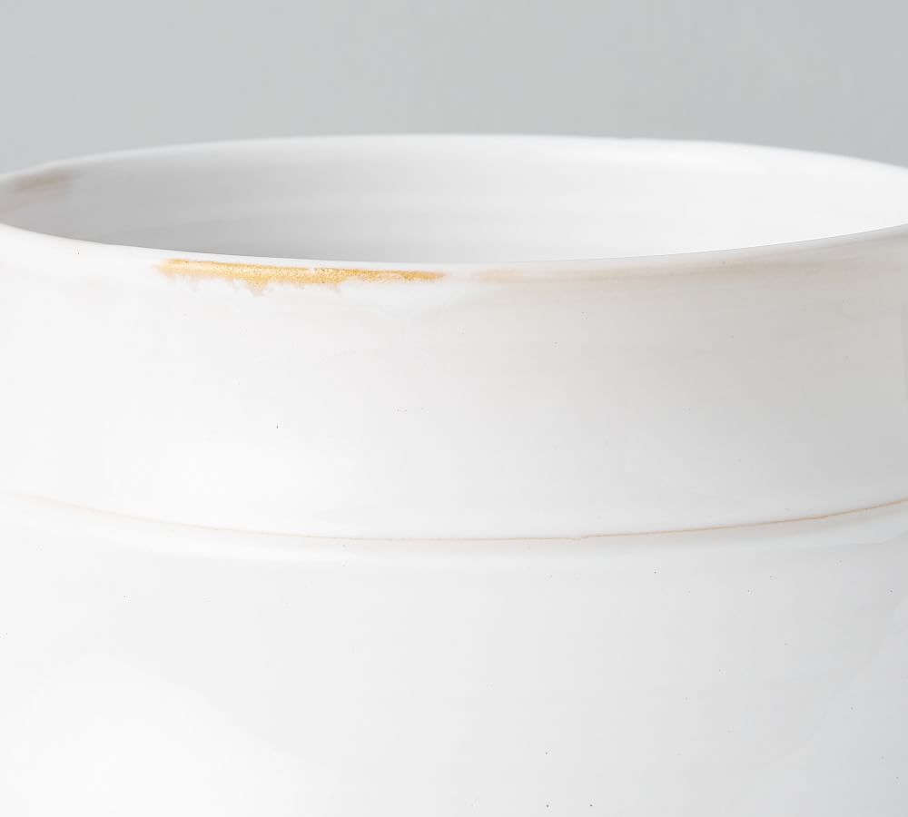 White Glazed Planter