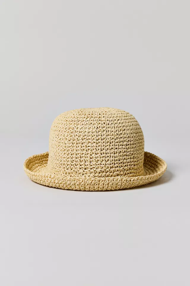 Rolled Straw Bucket Hat