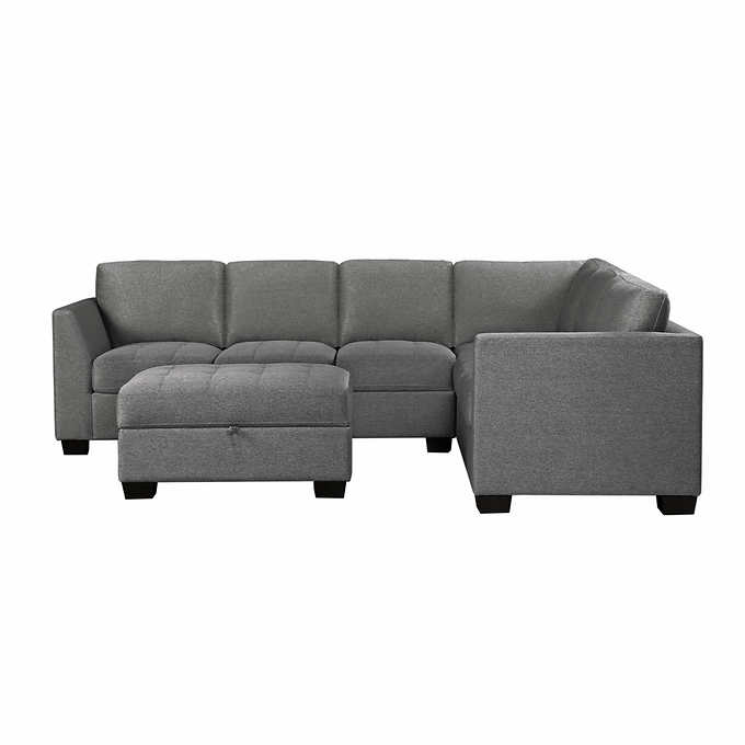 Thomasville Yvette Fabric Sectional with Storage Ottoman