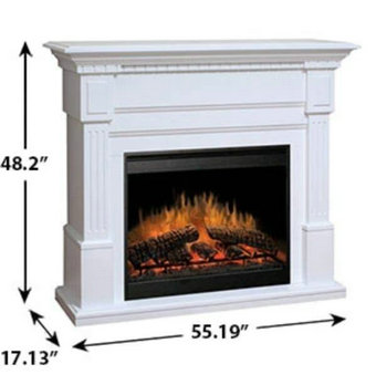Sussex Electric Fireplace Mantel Package in White