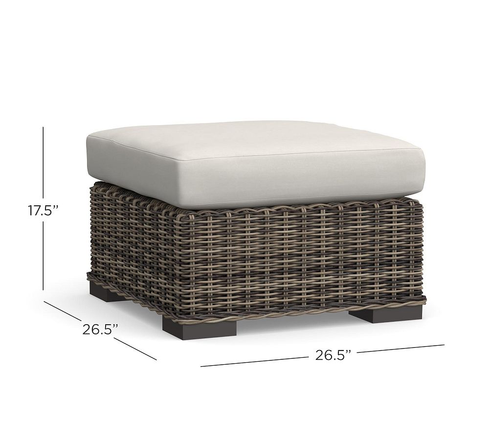 Huntington All-Weather Wicker Ottoman (27")