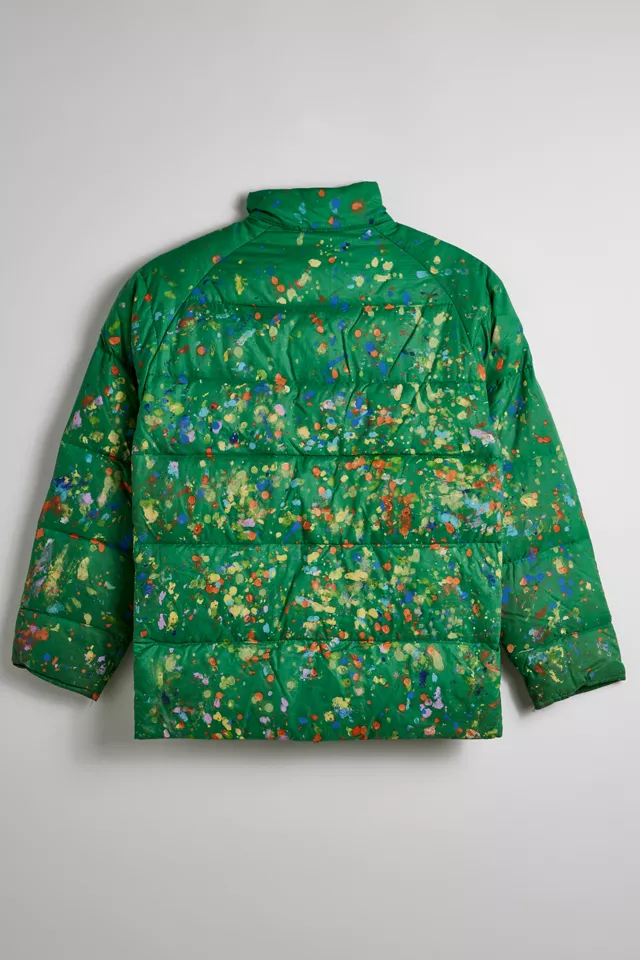 Vintage Paint Splatter Nylon Puffer Jacket