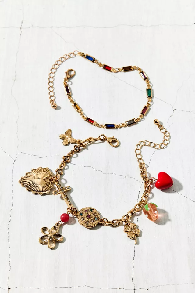 Zuri Antiqued Charm Bracelet Set