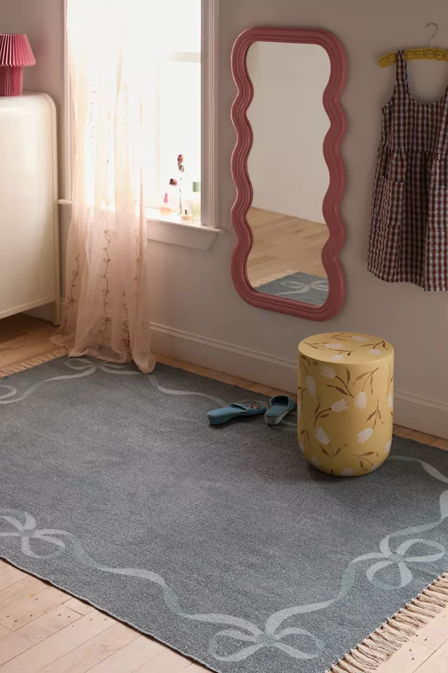 Lacey Bows Printed Brushed Rug