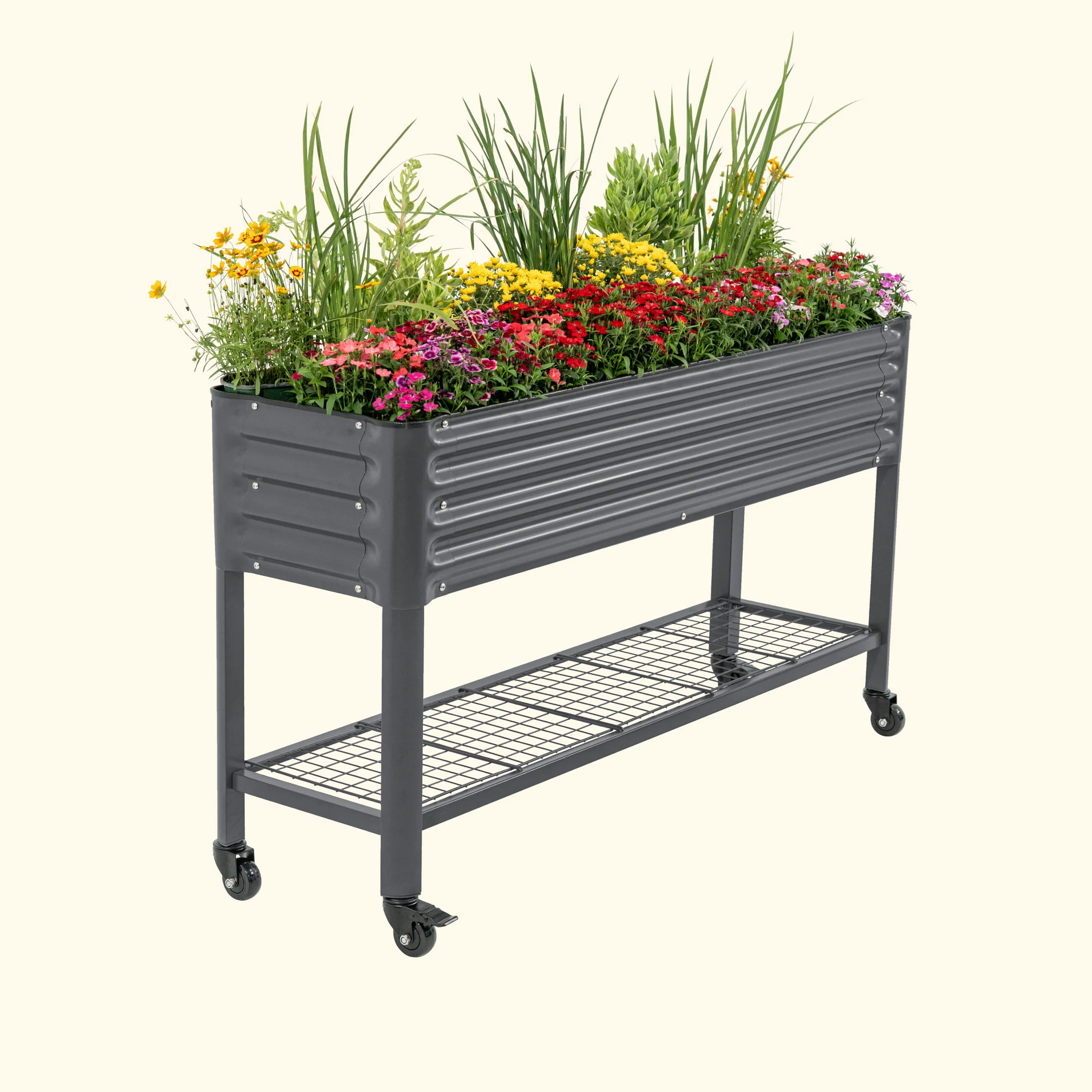 Elevated Garden Bed - Slim Series 1.5' x 5.5' Wheels Included