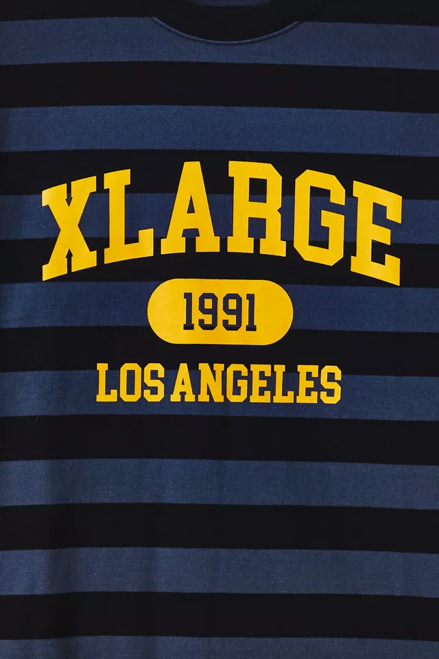 XLARGE Los Angeles Graphic Allover Stripe Pattern Long Sleeve Tee