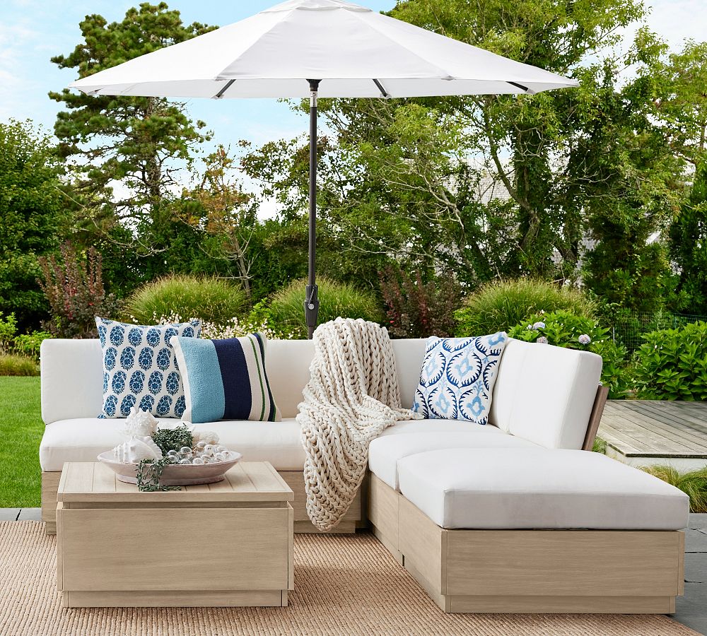 Indio Eucalyptus Modern Platform 4-Piece Outdoor Sectional Set (95")