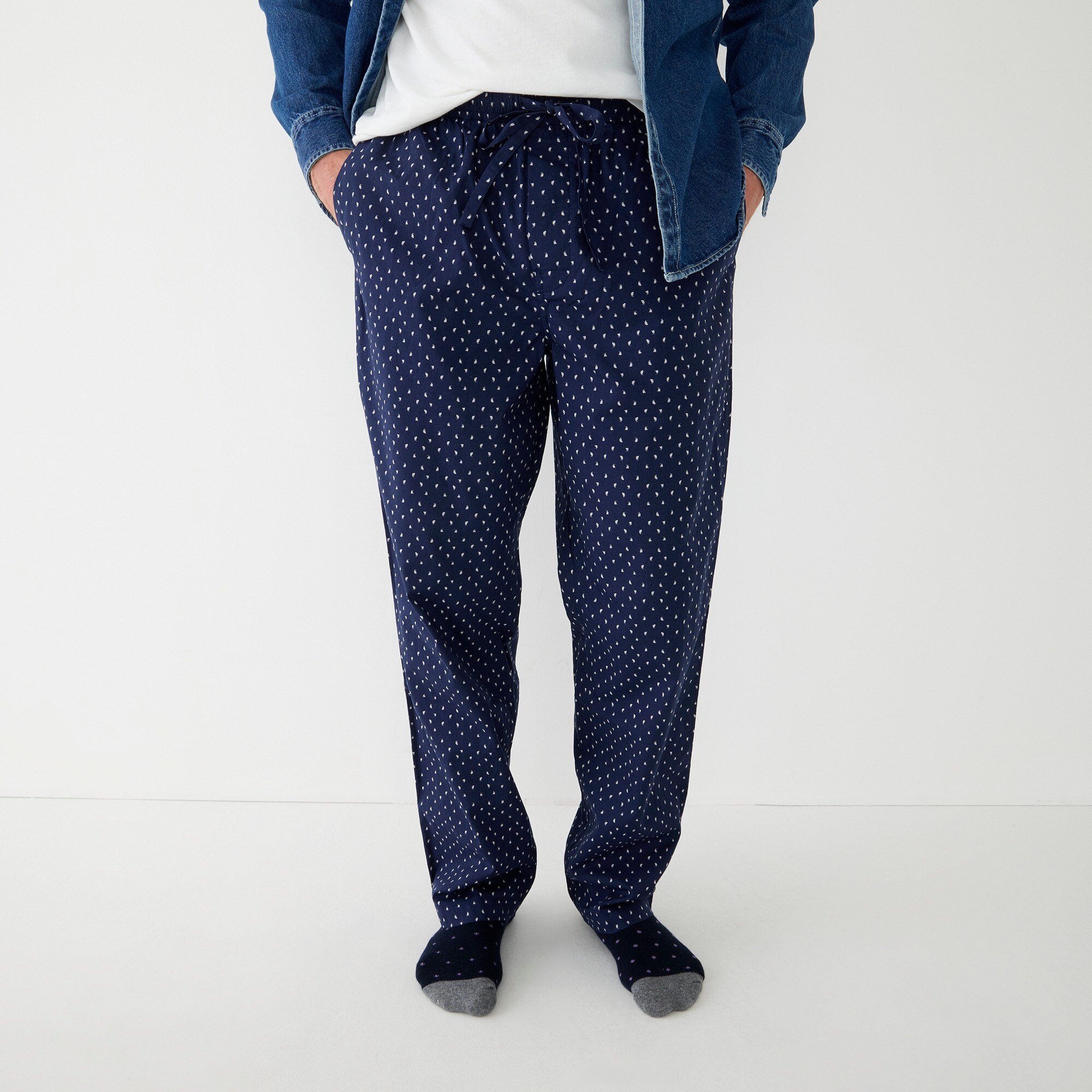 Pajama pant in printed cotton poplin