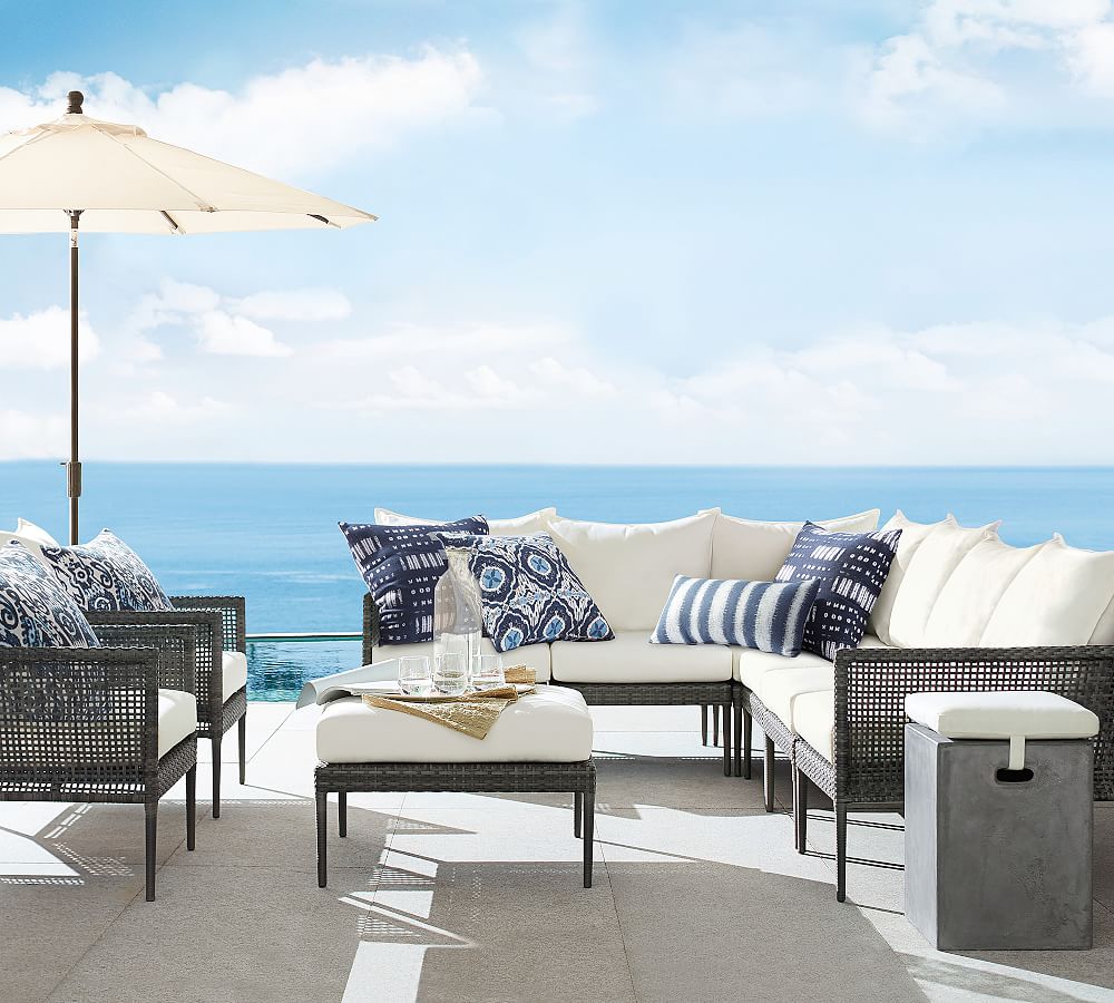 Cammeray Wicker Outdoor Ottoman (29")