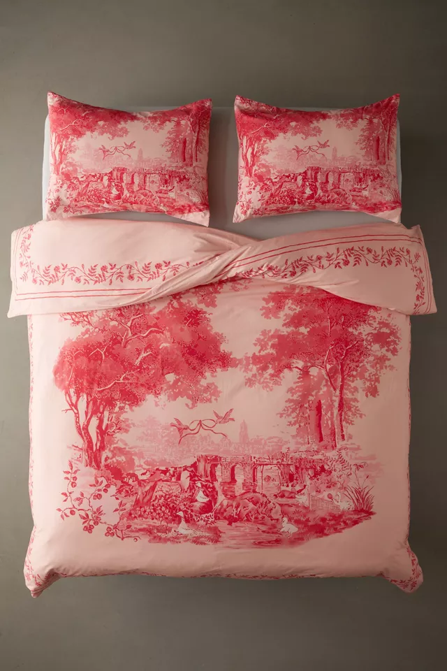 Goose Toile Breezy Cotton Percale Duvet Cover