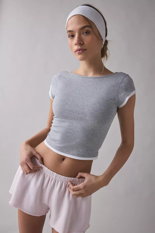 Out From Under Cotton Compression Scoop Back Layered Tee