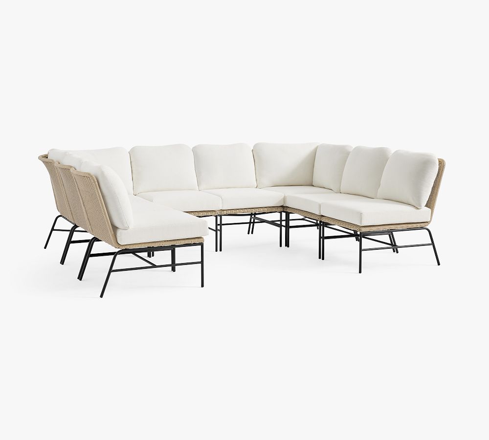Tulum 8-Piece Armless U-Shaped Outdoor Sectional (128")