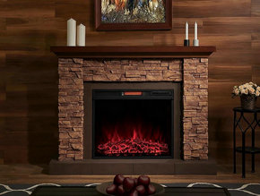 Comfort Smart Stackstone Electric Fireplace Mantel Package