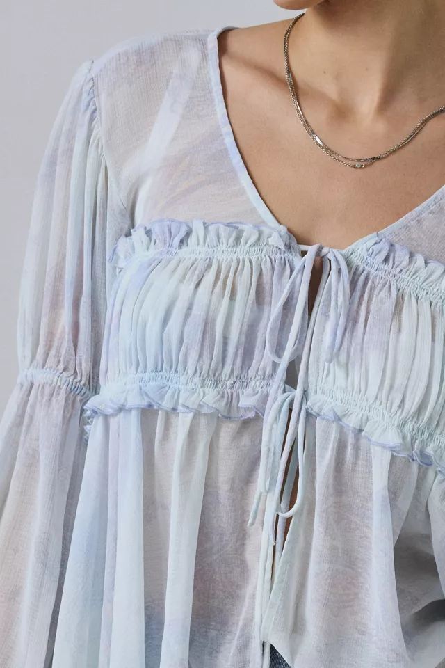 Kimchi Blue Amelia Sheer Tie-Front Blouse