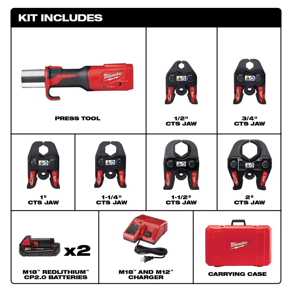 Milwaukee 2922-22 M18 18V FORCE LOGIC Press Tool w/ ONE-KEY w/ 1/2