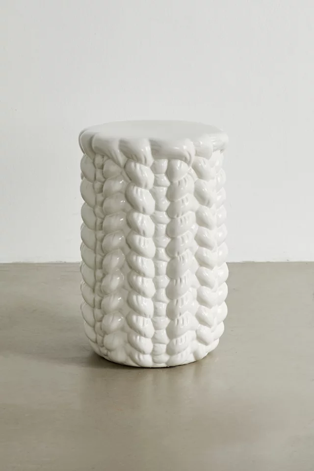 Puffy Knitted Ceramic Side Table