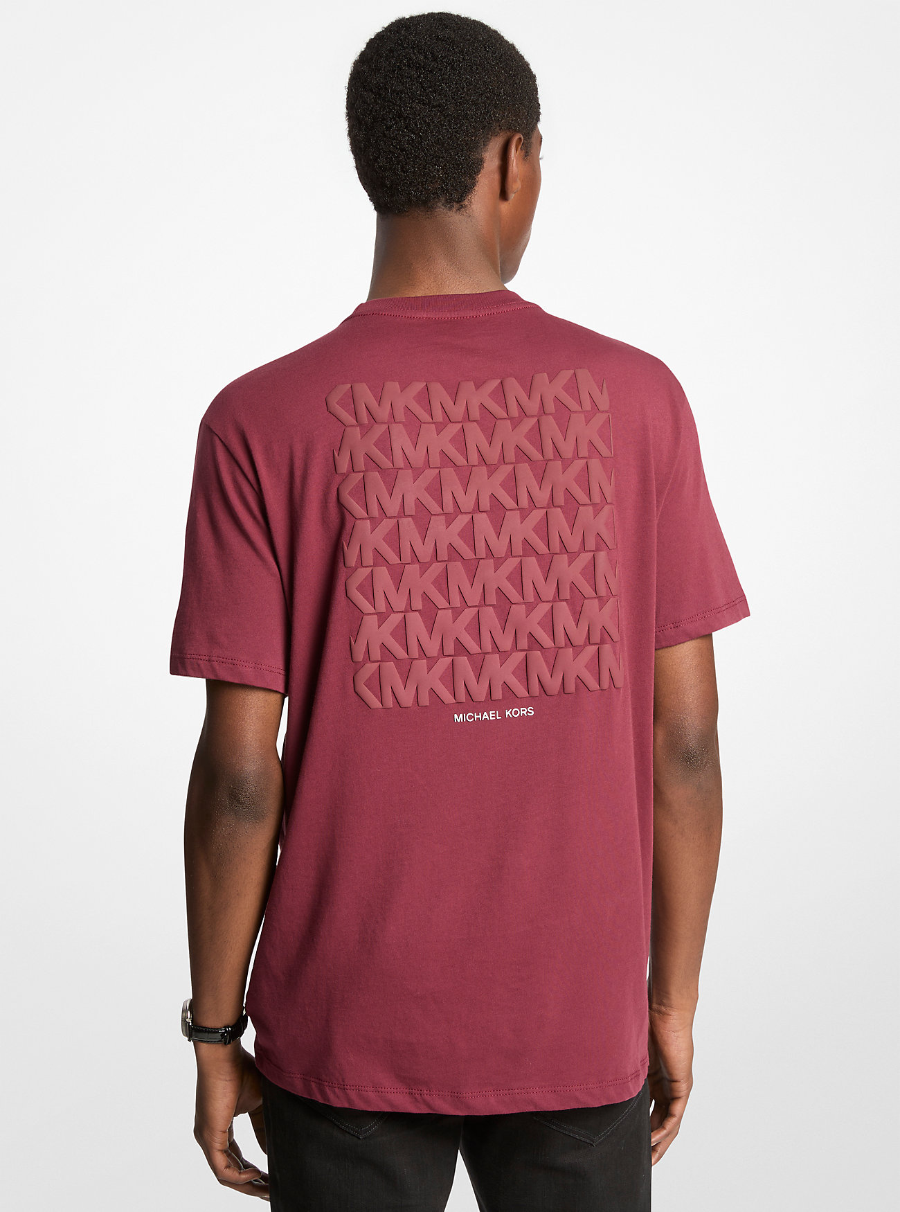 Graphic Logo Embossed Cotton T-Shirt