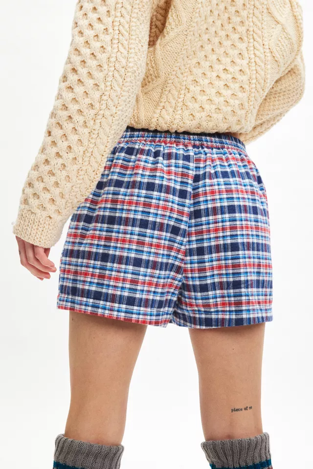 ReMADE By UO Remnants Made In LA Flannel Button Front Boxer Short