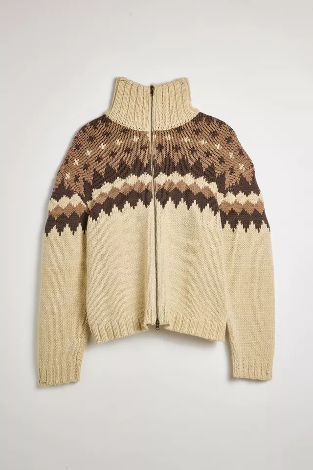 BDG Tacoma Patterned Full Zip Cardigan