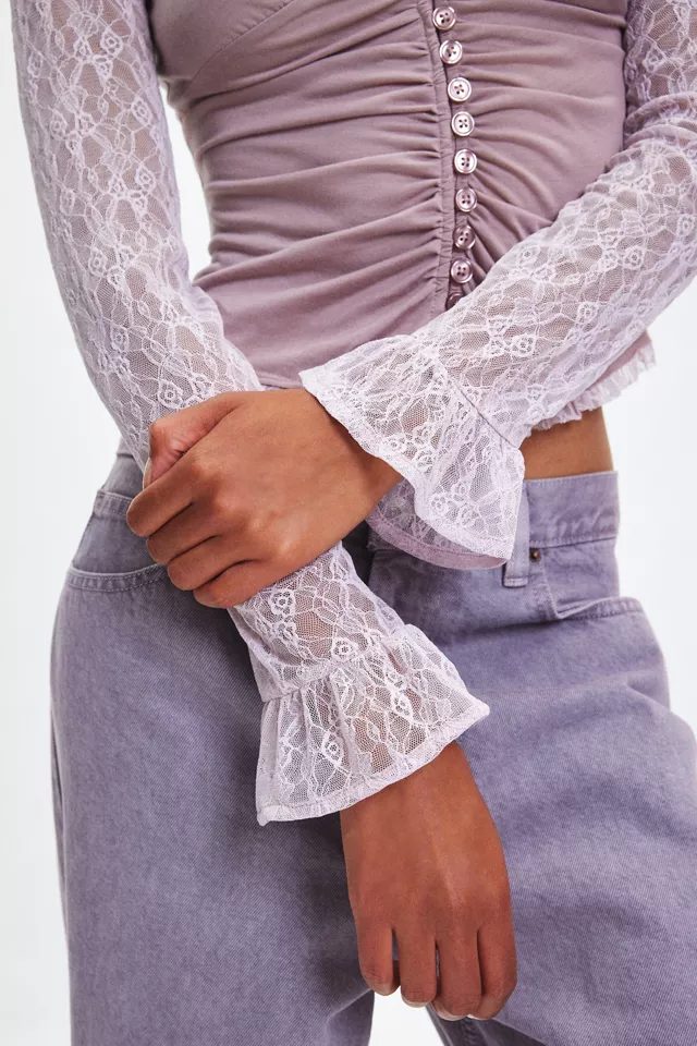 Kimchi Blue Arabella Button Front Lace Top