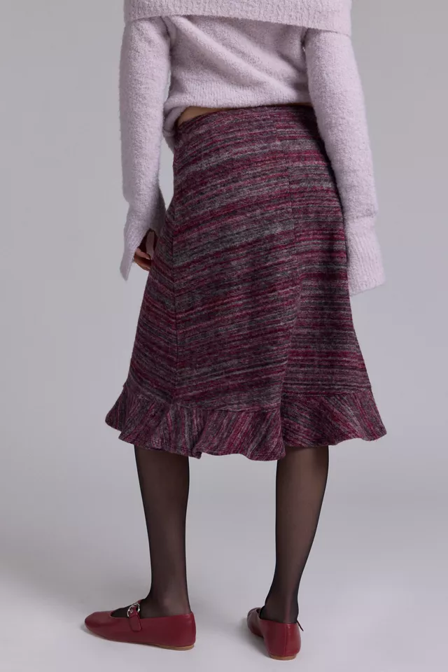 ReMADE By UO Remnants Knee Length Sweater Skirt