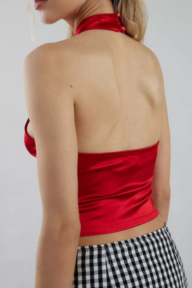 Kimchi Blue Celeste Ruffle Keyhole Halter Top