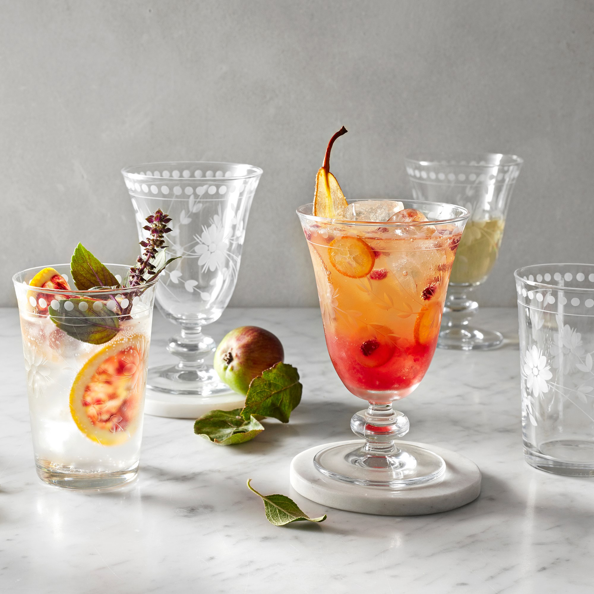Vintage Etched Goblets