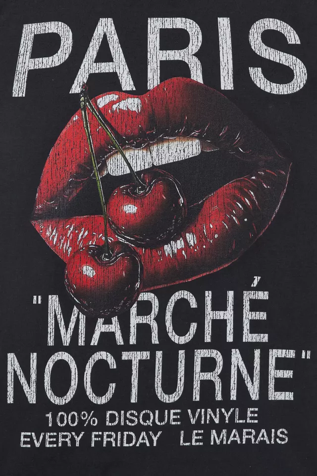 Paris Cherry Lips Graphic Tee