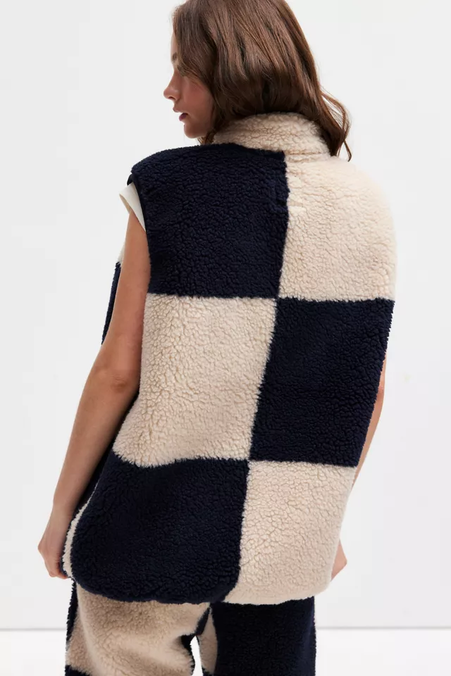 Gramicci Checkered Pattern Fleece Vest