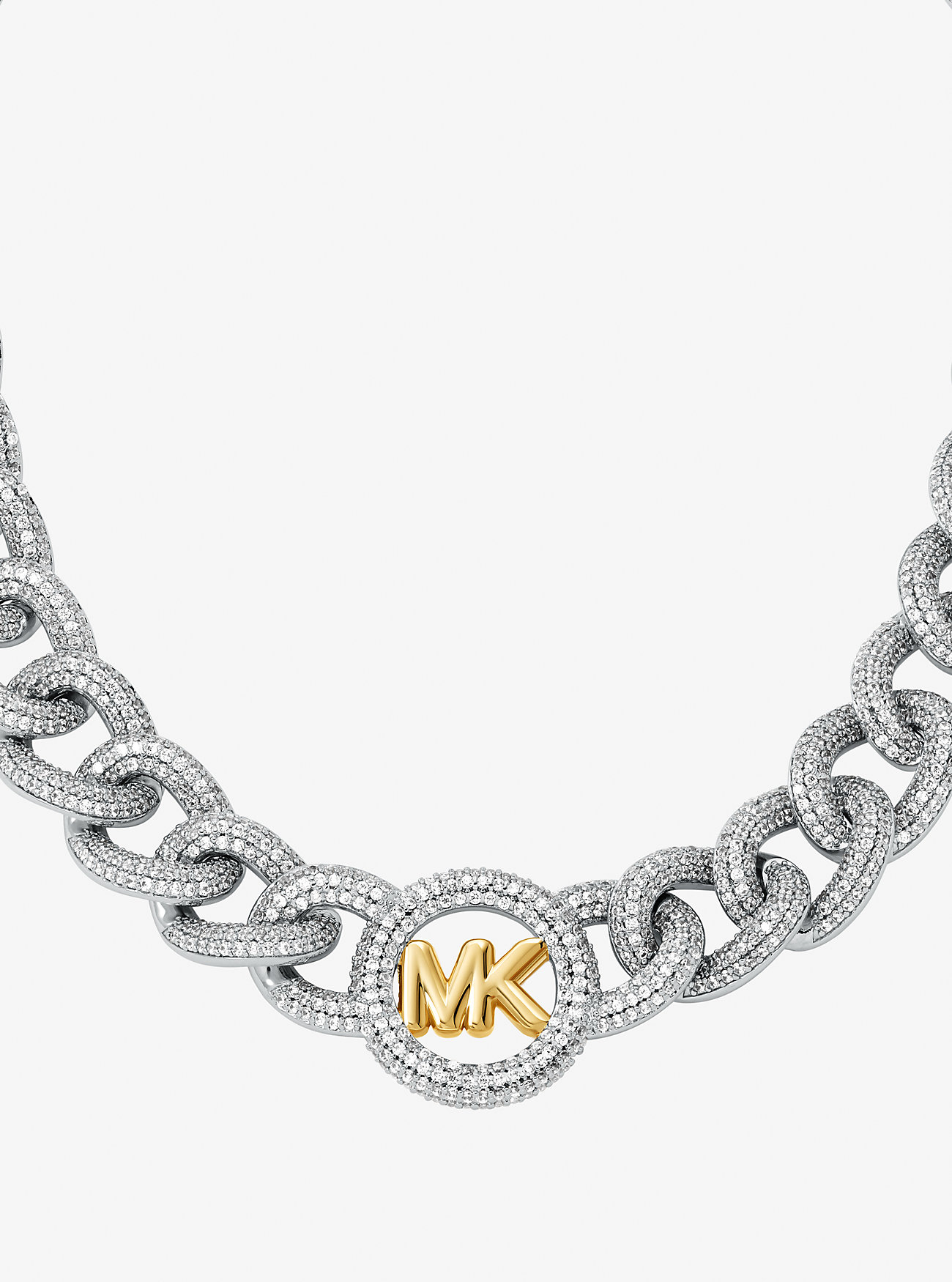 Pavé Logo Curb-Link Necklace