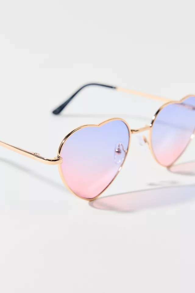 Stevie Pastel Ombre Metal Heart Sunglasses