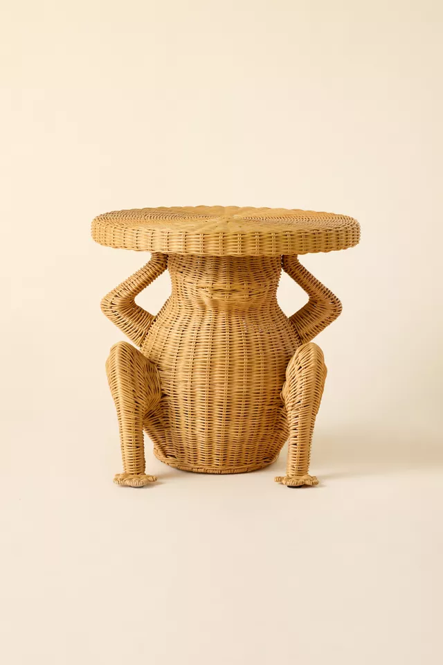 Frog Shaped Rattan Side Table