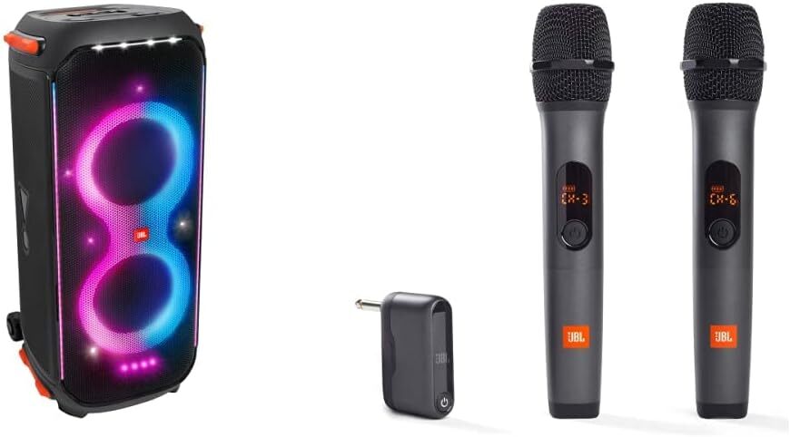 PartyBox 710 -Party Speaker with Powerful Sound, Built-in Lights and Extra Deep Bass, IPX4 Splash Proof, App/Bluetooth Connectivity, Made for Everywhere a Handle Wheels (Black)