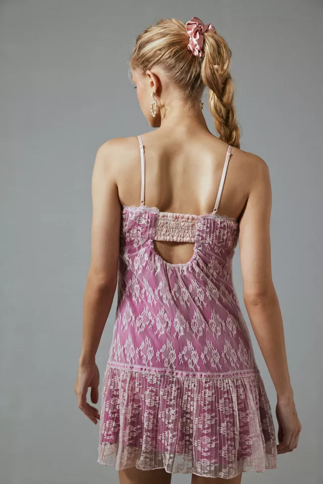 Kimchi Blue Alice Lace Drop Waist Mini Dress