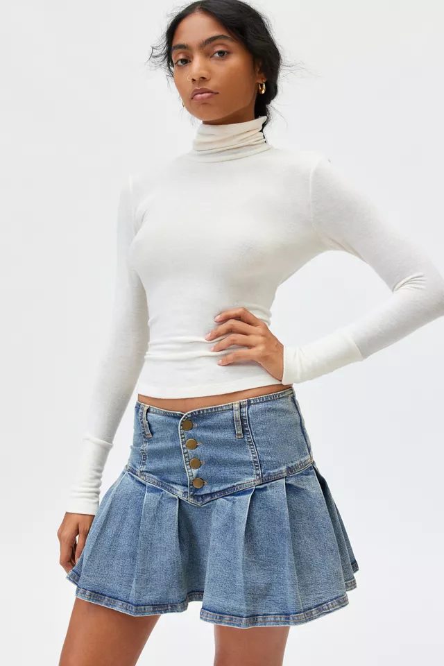 Kimchi Blue Annabeth Drop Waist Denim Mini Skirt