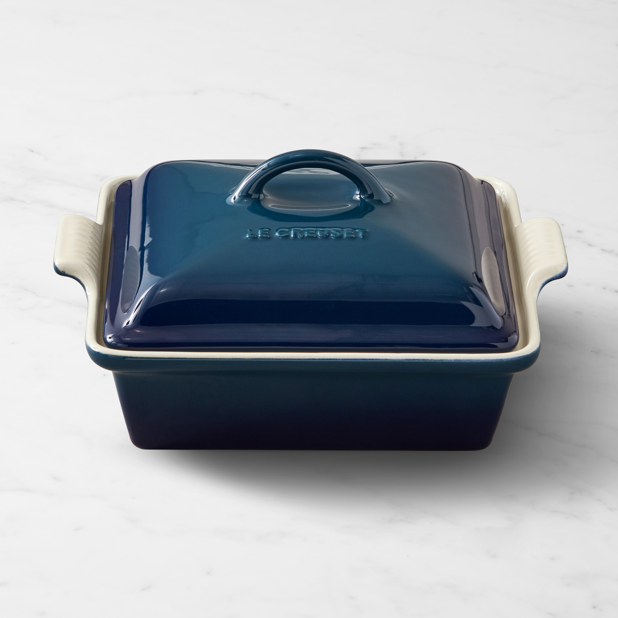 Heritage Stoneware Shallow Square Covered Baker, 2-Qt.