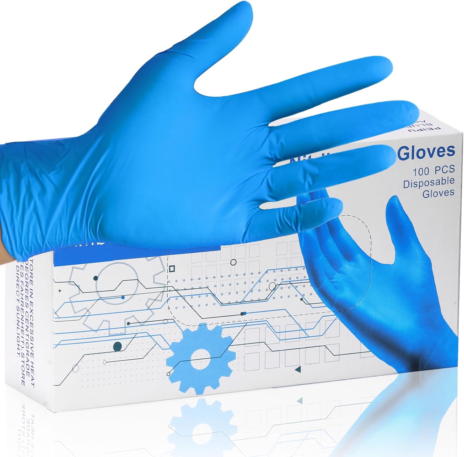 PEIPU Nitrile Exam Gloves Disposable Gloves锛孭owder Free, Cleaning Service Gloves, Latex Free