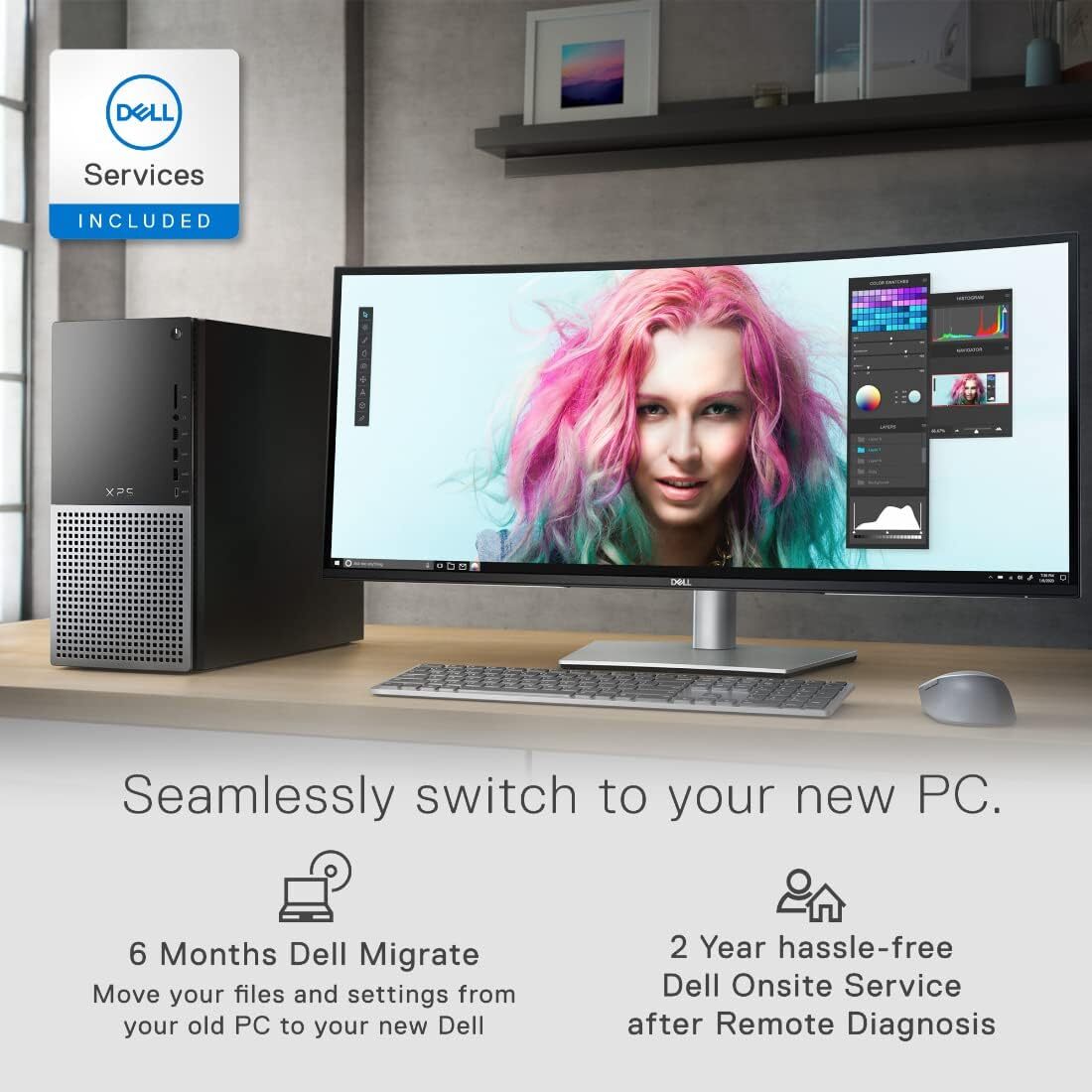 XPS 8950 Desktop - 12th Gen Intel Core i7-12700, 32GB DDR5 RAM, 512GB SSD + 1TB HDD, Intel UHD 770 Graphics, Killer Wi-Fi 6, Air Cooling, Windows 11 Pro - Black
