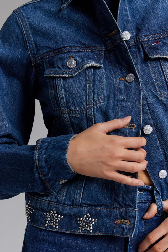 Tommy Jeans Studded Star Denim Trucker Jacket